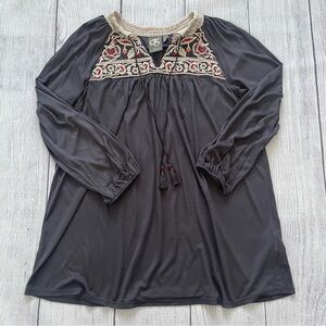 Anthropologie One September Embroidered Peasant Top Size XS